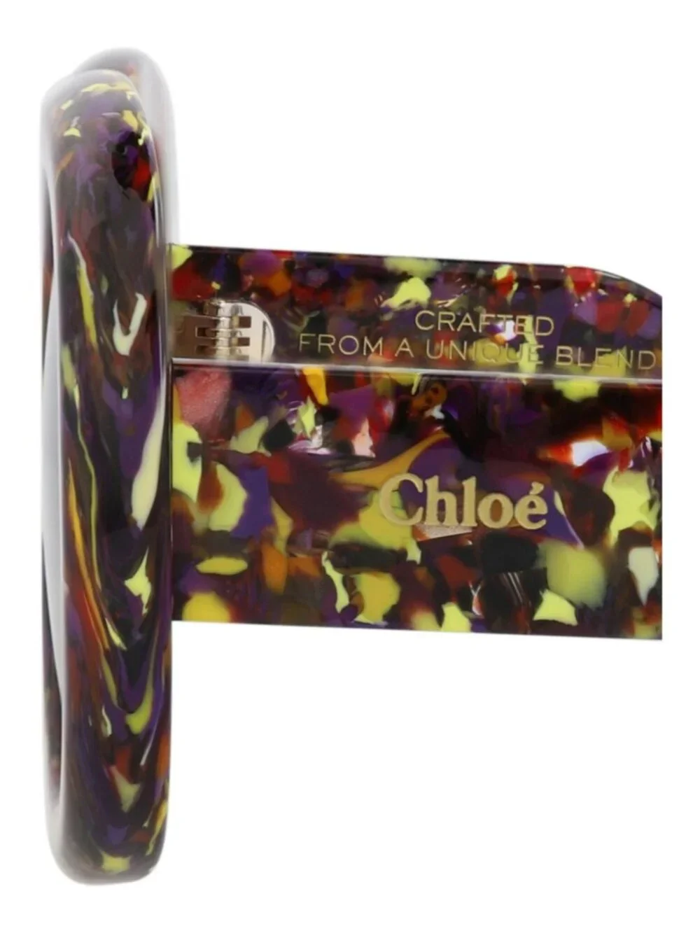 New Chloé Women's Sunglasses Square Rectangle Recycled Acetate Frame Violet